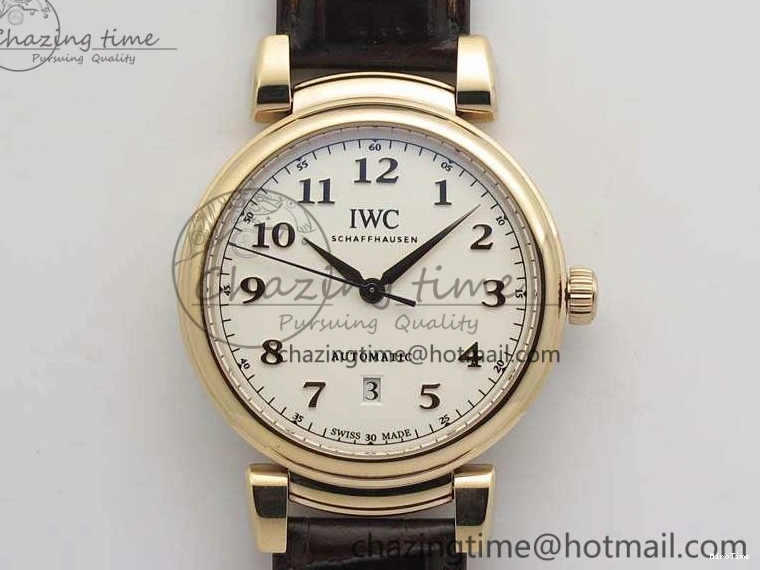 MIROTIME 0112 Da Vinci IW356601 RG TW 1:1 Best Edition White Dial On Brown Leather Strap A DailyWear 7237